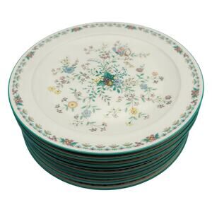 Vintage Noritake Japan Paradise Green 8223 W80 Set of 8 Bread and Butter Plates